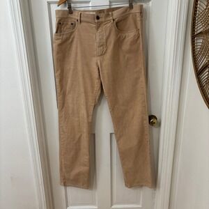 Onward‎ Reserve Mens Corduroy 5 Pocket Pants Tan Straight Leg 38x34 Cotton Comfy